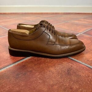 Mezlan Brown Leather Derby Shoes Size 10